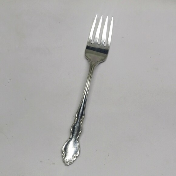 Oneida Dover Stainless Steel Individual Salad Fork-Cube Mark-Floral-Glossy - Picture 2 of 7